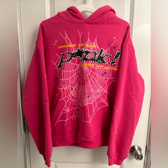 Sp5der pink hoodie